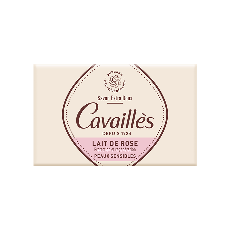 Savon Surgras Extra-Doux <br><b>Lait de Rose</b>  Cavaillès